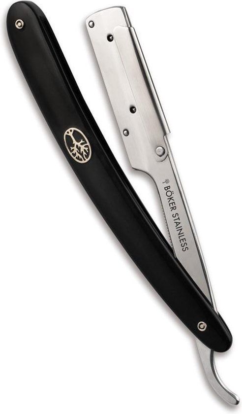 Böker Manufaktur Solingen Pro Barberette Black Open Scheermes - 4045011204609