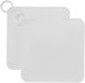 Merkloos Pack of 2 Shower Drain Cover, 15 cm Square Silicone Drain Stop for Shower, Basin, Toilet, Bathroom, Kitchen (White)