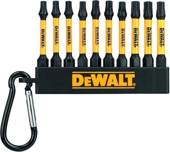 DeWalt Bitset KeyRing Mix Torx 10-delig (57 mm, maten: 3x T20 / 4x T25 / 3x T30, met karabijnhaak) DT7275-QZ