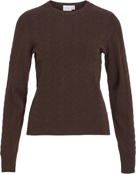 Vila Trui Vikerry O-neck Cable L/s Knit Top 14115306 Coffee Bean Dames Maat - XS