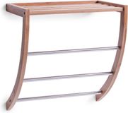 Zeller Wand Handdoekenrek - 3 stangen - bamboe hout - 38 x 24 x 40 cm
