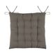 Stof Textile stoelkussens DUO - taupe - 38 x 38 x 3.5 cm - touwtjes sluiting - zitkussens - binnen/buiten