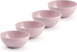 Plasticforte Kommetjes/schaaltjes - 4x - Dessert/ontbijt - Kunststof - D12 x H5 cm - Roze - BPA vrij