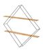 WENKO Wandplank Geo, ruit, plank van metaal en grenenhout, bruin, 56 x 56 x 10 cm