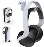 Generisch PS5 Hoofdtelefoonhouder - Minimalistisch Ontwerp, Mini Hoofdtelefoon Hanger met Ondersteunende Bar voor Sony PlayStation 5 Gaming Headset, Wit