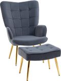 HOMCOM Fauteuil met voetenbank