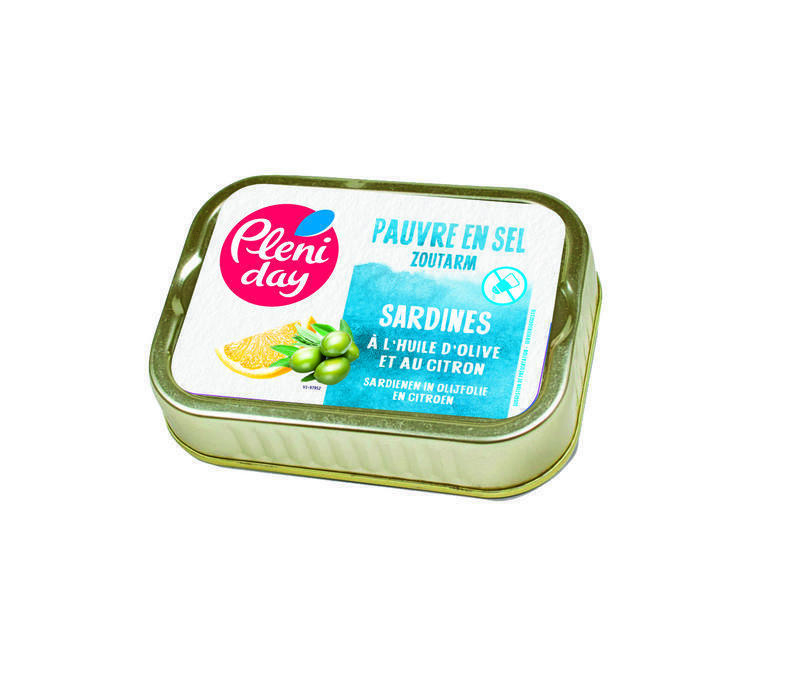 Pleniday Sardines in olijfolie citroen zoutarm 115g