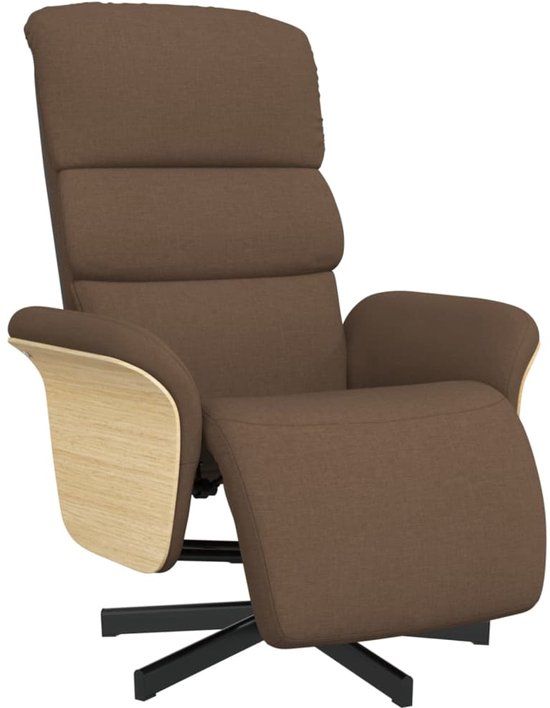vidaXL Fauteuil verstelbaar met voetensteun stof bruin
