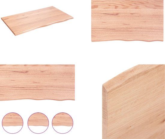 vidaXL Wandschap 100x60x2 cm behandeld massief eikenhout lichtbruin
