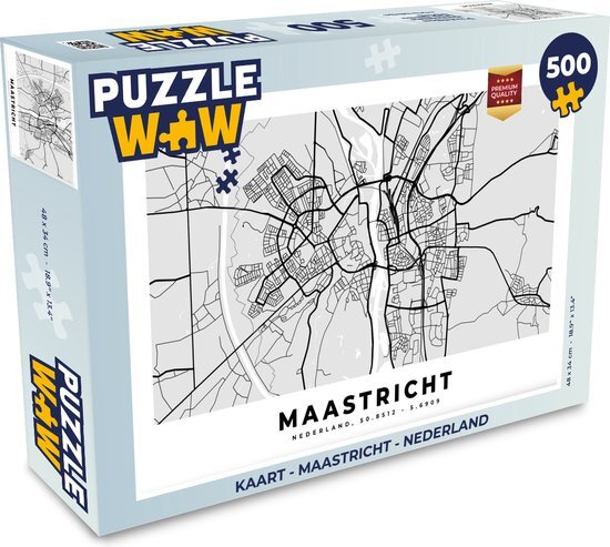 MuchoWow Puzzel Kaart - Maastricht - Nederland - Legpuzzel - Puzzel 500 stukjes