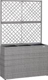 Casaria Polyrattan Bloembak – 3 Bakken Klimophek 83x30,5x146cm - Grijs