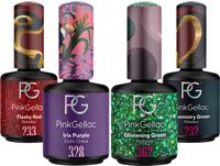 Pink Gellac Gellak Set - Manicure Set met 4 x 15ml Kleuren - 233 Flashy Red - 328 Iris Purple - 362 Glistening Green - 232 Chemistry Green - Gel Nagellakset voor Thuis