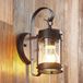Lindby Wandlamp buiten - 1licht - Aluminium, geblazen glas - H: 26 cm - E27 - roestbruin, helder