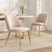 MODFU - Eetkamerstoelen Set Van 2 - Ergonomische Rugleuning - Modern - Fluweel - Beige