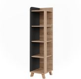 Vicco Karen Halfhoge kast – 30 x 128 cm met 4 compartimenten Sonoma/antraciet