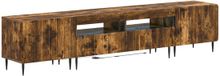 vidaXL Meuble TV 3 pièces LED ZWOLLE Chêne fumé Bois composite