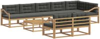 vidaXL Hoek loungeset 8 zitplekken Wit en antracietkleurig Polyester