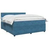 vidaXL Boxspringbed met matras, donkerblauw, 140 x 190 cm, fluweel