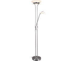 BES LED Trion Orsan Vloerlamp - 31W - Warm Wit 3000K - Dimbaar - Rond - Mat Nikkel - Aluminium