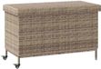 vidaXL Tuinbox met wielen, grijs, 110x55x73 cm, polyrotan