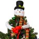 Ornativity Sneeuwpop kerstboom knuffelaar - kerstboom top winter sneeuw man topper ornament decoratie voor kerstboom
