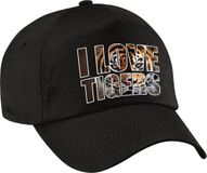 Bellatio Decorations I love tigers pet / baseball cap zwart voor jongens en meisjes - Siberische tijger - dierenpetten / natuurliefhebber petten