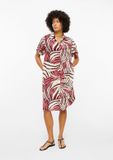 s.Oliver Jurk Koraal Zebraprint Lange Mouw Viscose Katoen Maat 40