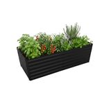Relaxdays hoogbed, verzinkt metaal, rechthoekig tuinbed voor groenten, kruiden en bloemen, 57x180x90 cm, zwart