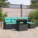 Prolenta Maison Exclusive Tuinset met 6 zitplaatsen, zwarte polyrotan loungeset