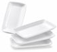 Ensemble de 4 assiettes rectangulaires en céramique, idéales pour les desserts et les collations