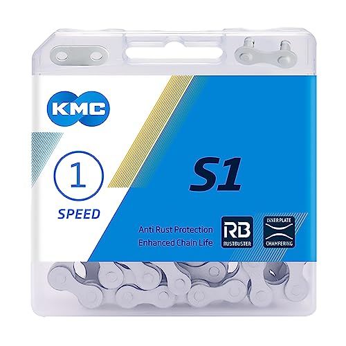 KMC S1 Wide Chain, Catena Unisex Adulto, Silver, 1/2" x 1/8"