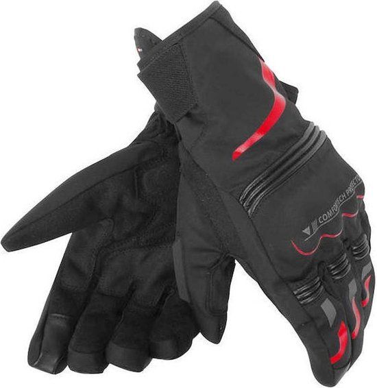 Dainese Tempest Unisex D-Dry Short Gloves - Black/Red - XS