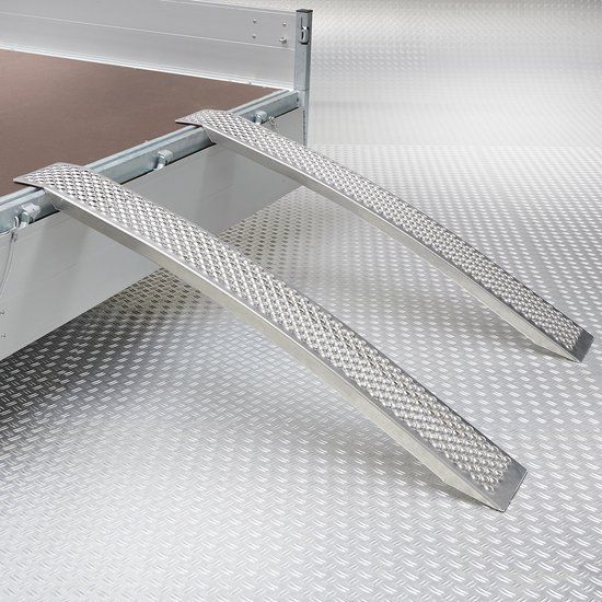 Datona® - Aluminium oprijplaat - gebogen 150 cm - 2 stuks