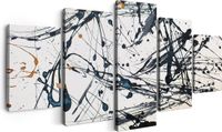 Artaza Canvas Schilderij Vijfluik Abstracte Kunst - 150x80 cm - Canvas Print