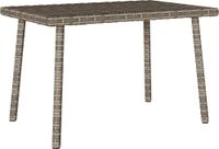 Table basse de jardin rectangulaire 60x40x37 cm poly rotin gris