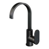 Brauer Black Edition Hoge Opbouw Wastafelmengkraan met Draaibare Platte Uitloop Model C Mat Zwart