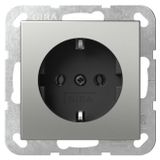 GIRA SCHUKO douille OK. acier inoxydable - Prise de contact de protection 4466600