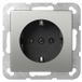 GIRA SCHUKO douille OK. acier inoxydable - Prise de contact de protection 4466600