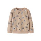 NAME IT MINI rechtvallende sweater met print - beige