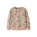 NAME IT MINI rechtvallende sweater met print - beige