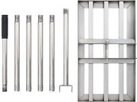 vidaXL Râteau de jardin - Argent - 45 x 25 x 200 cm - Acier inoxydable