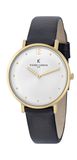 Pierre Cardin Belleville Simplicity CBV.1009 Horloge - Leer - Zwart - Ø 39 mm