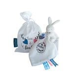 Doudou et Compagnie - Unicf knuffelzak en knuffeldier konijn – 10 cm – wit – cadeau-idee voor geboorte meisjes en jongens – garantie verloren knuffeldier – DC3715