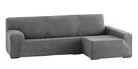 Eysa Dorian elastische bankovertrek chaise longue rechts, frontale zicht, chenille, 6-grijs, 43 x 17 x 37 cm