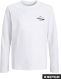 JACK&JONES JJBRANDON TEE LS CREW NECK JNR Jongens Lange mouwen shirts Maat 128 Katoen Wit