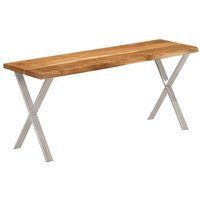 vidaXL Banc avec Bord Vivant, Siège à Manger avec Pieds, Meuble de Cuisine Salon Salle de Séjour Couloir Maison, Bois d'Acacia Massif