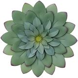 Everydecor Succulent hangende muurdecoratie - groen, handgeschilderd, 3D metalen bloemenkunst voor woonkamer, slaapkamer, keuken, badkamer binnen en buiten