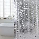 OEM Shenzhen Haorui Industrial Technology Co., Ltd. Douchegordijn, schimmelwerend met gewichtmagneten aan de onderkant, 0,15 mm [150 x 180 cm], waterdicht, antibacterieel EVA-gordijn voor douche en badkuip voor kinderen, 3D-steenpatroon, incl. 10 douchegordijnringen