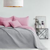 AmeliaHome Sprei roze grijs 260 x 280 cm Bedsprei tweezijdig Ultrasoon stiksel Polyester Softa