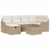 vidaXL - Tuinbank - Set - 7 - st - Poly - rattan